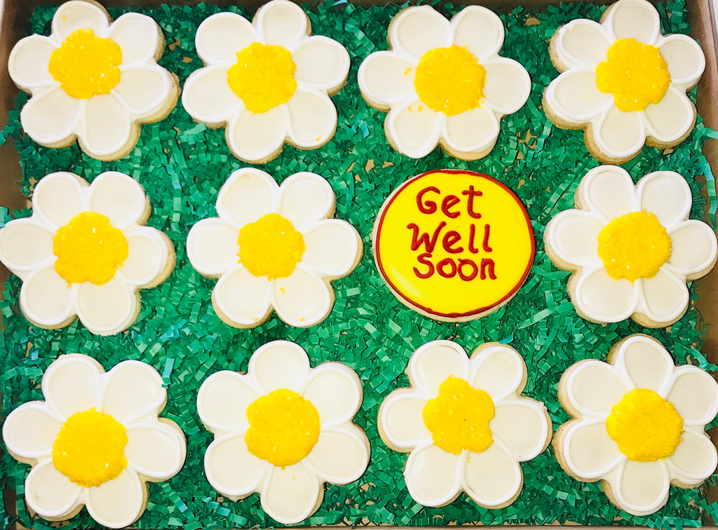 GET WELL DAISIES DELUXE COOKIE GIFT BOX