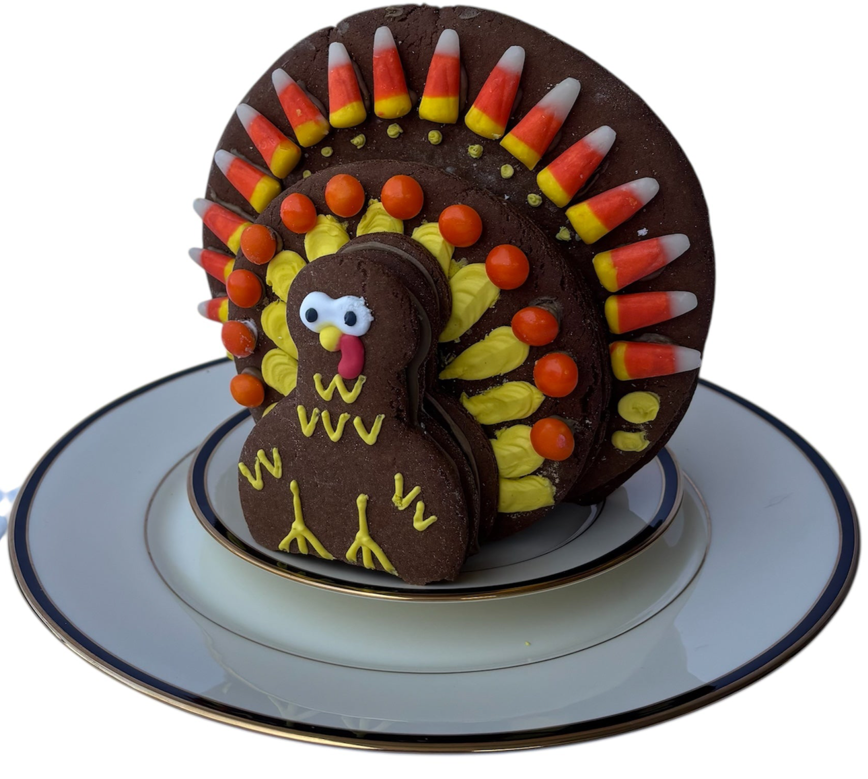 THANKSGIVING GINGERBREAD TURKEY CENTERPIECE