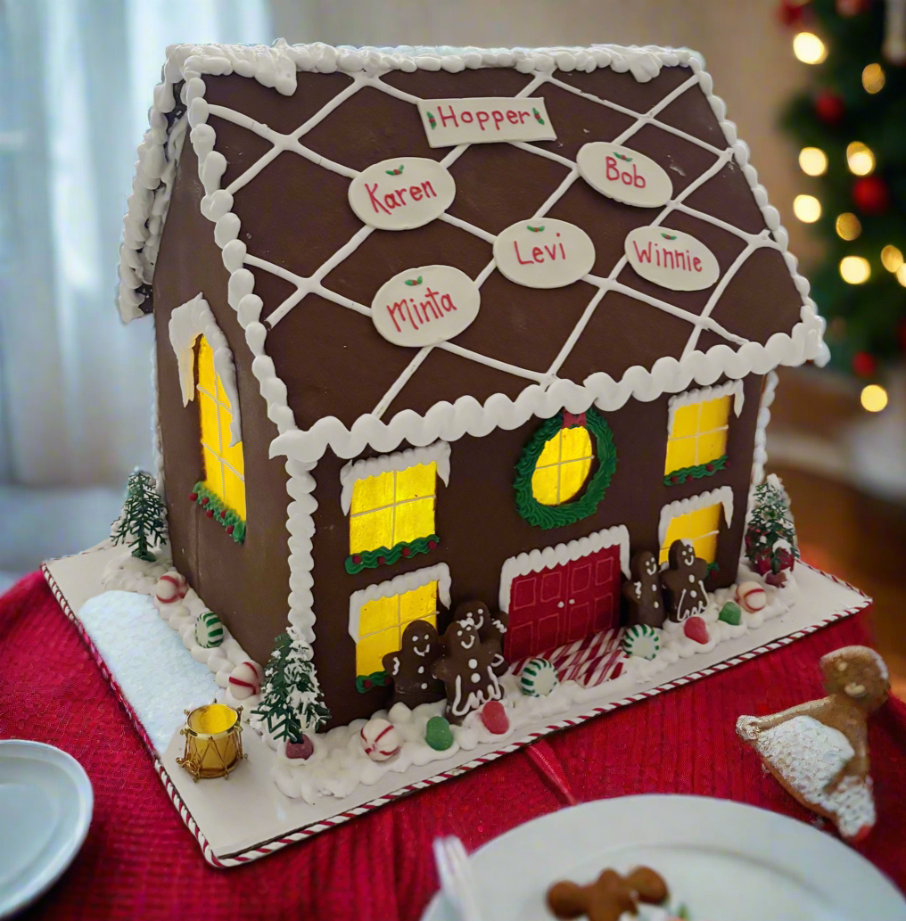 HOLIDAY PERSONALIZED Magical Lite Up Gingerbread Mansion