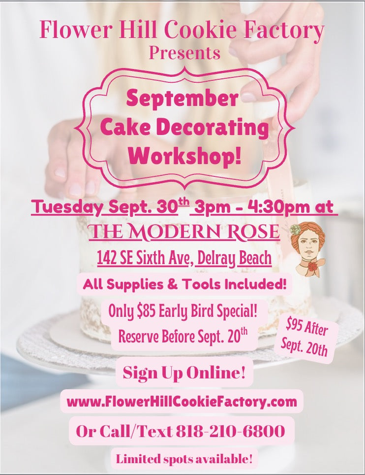 CAKE DECORATING WORKSHOP, Monday,   Sept. 29, 2025