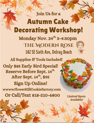 Autumn Leaves CAKE DECORATING WORKSHOP, Monday, November 4, 2025