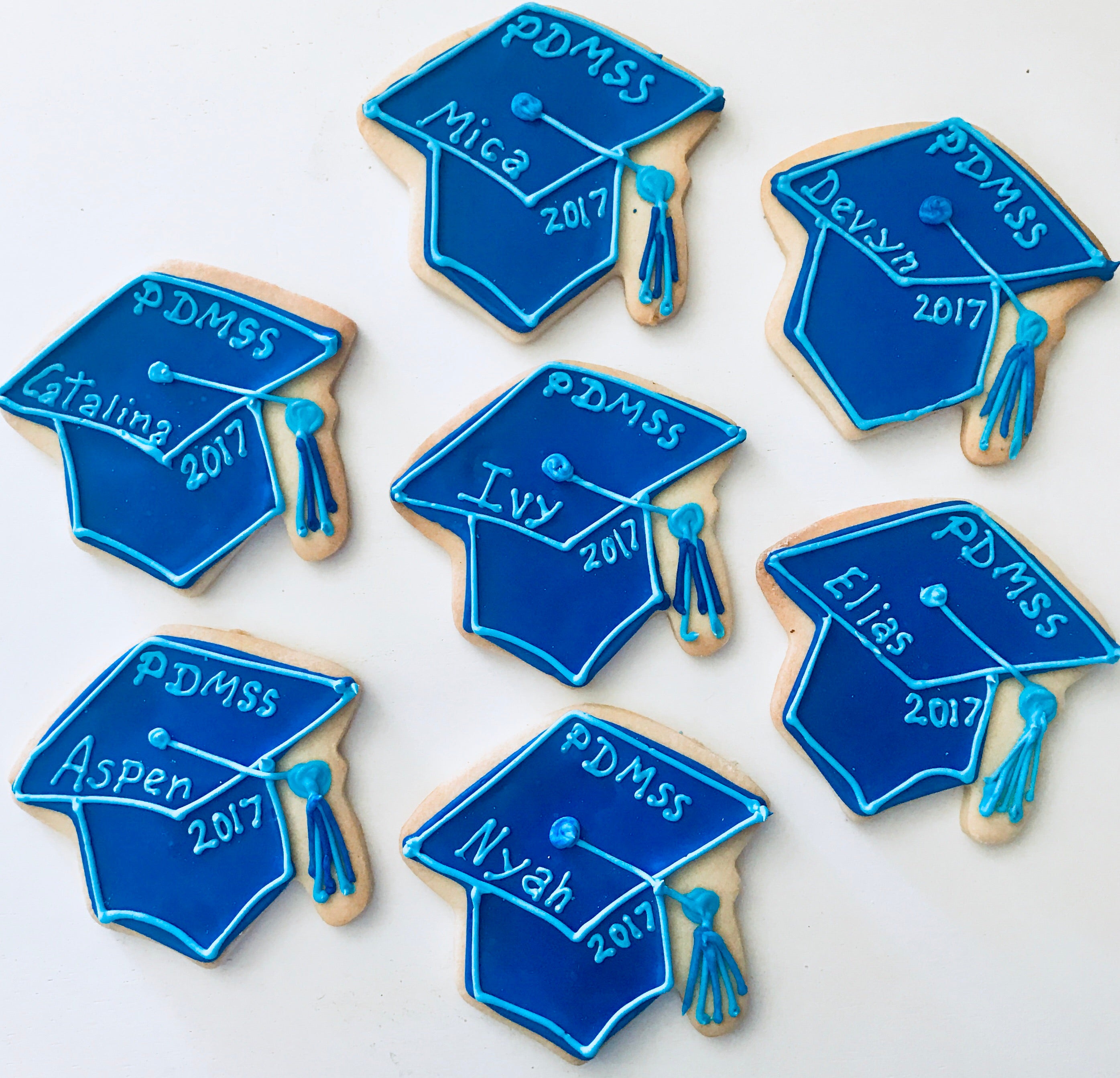 GRADUATION CAP COOKIES Customized with Name, School and Year
